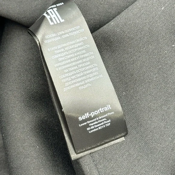 🆕 SELF-PORTRAIT 🧿 NWOT Embellished Taffeta Mini Dress, Black - Sz UK 10 / US 6 - Picture 17 of 17